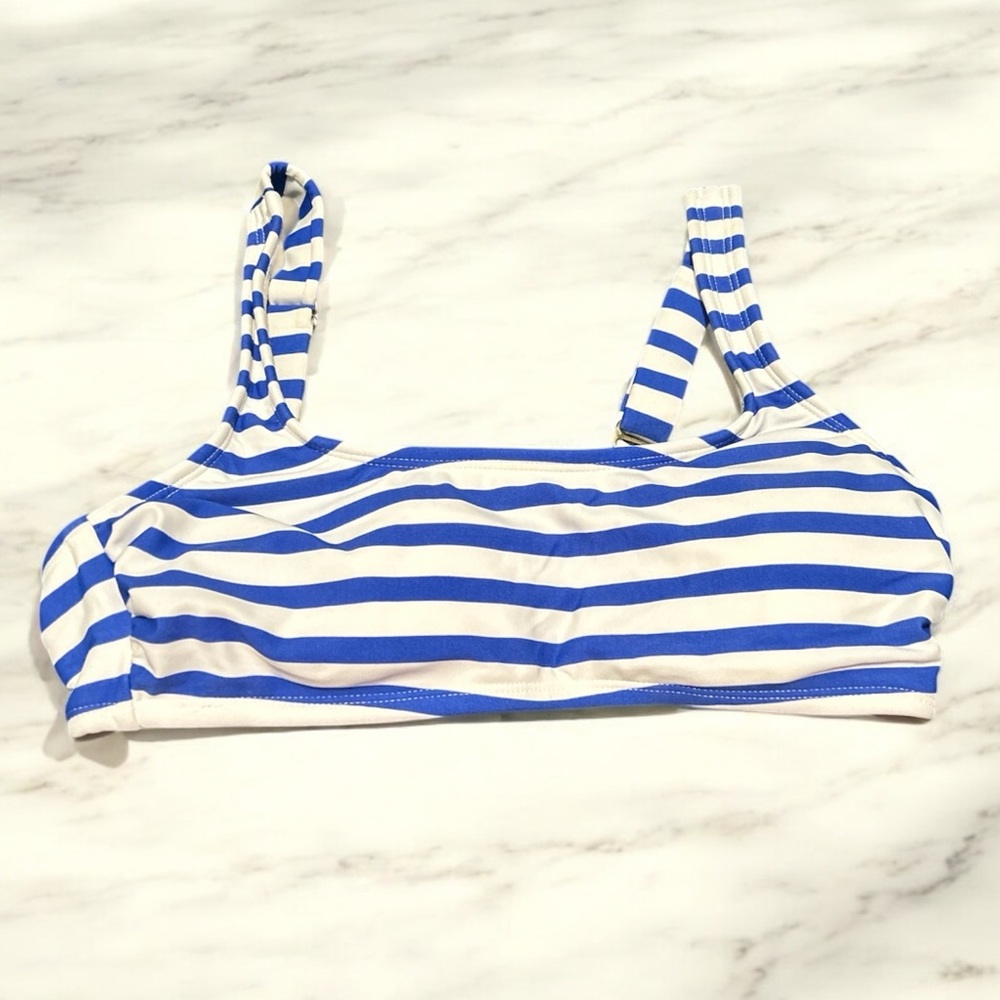 🛍️ Xhilaration Blue and White Striped Swim Top